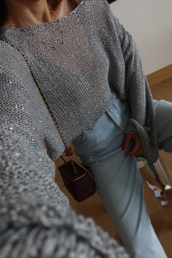 Pullu Merserize Crop Bluz