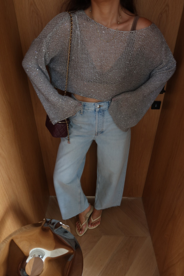 Pullu Merserize Crop Bluz