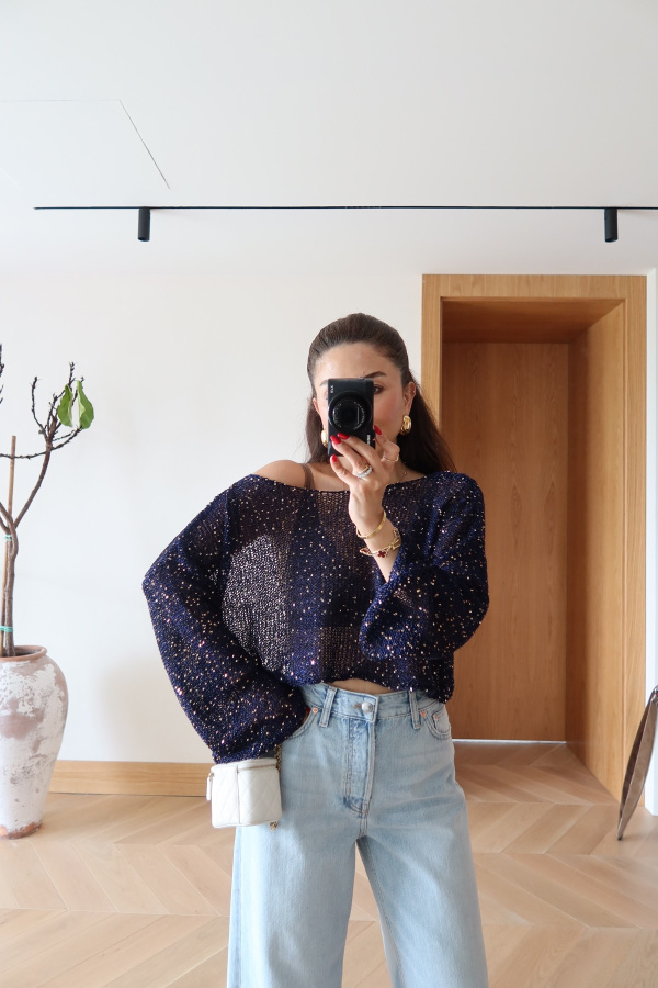 Pullu Merserize Crop Bluz
