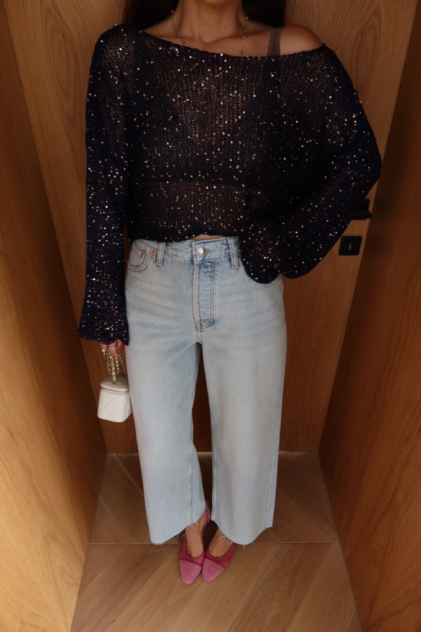 Pullu Merserize Crop Bluz