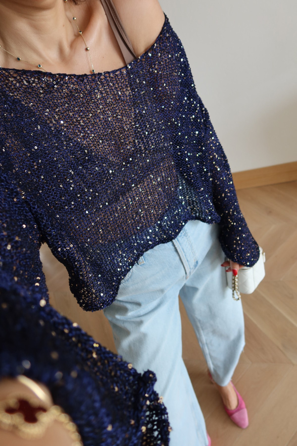 Pullu Merserize Crop Bluz