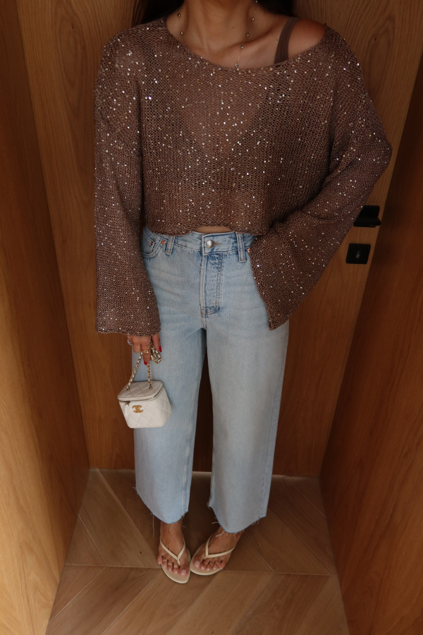 Pullu Merserize Crop Bluz