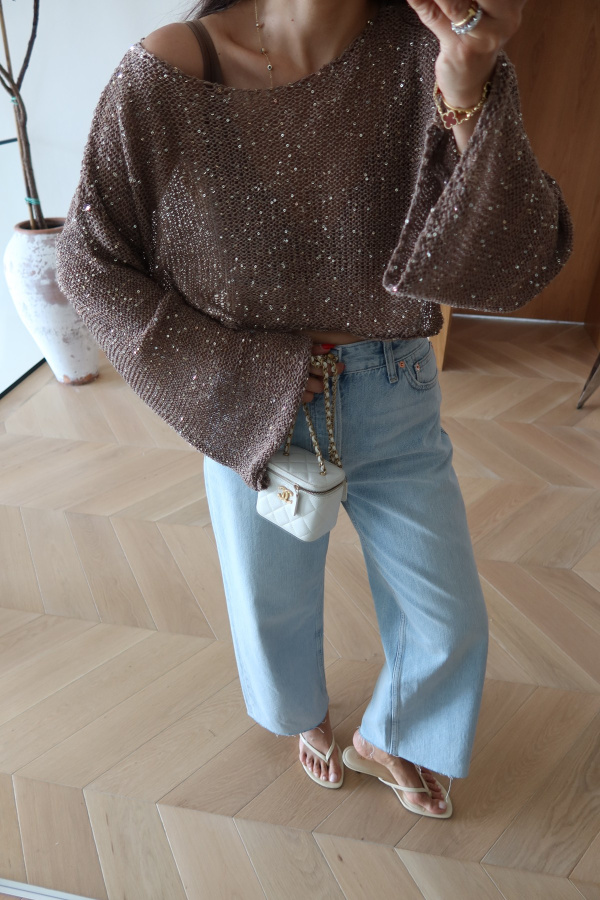 Pullu Merserize Crop Bluz