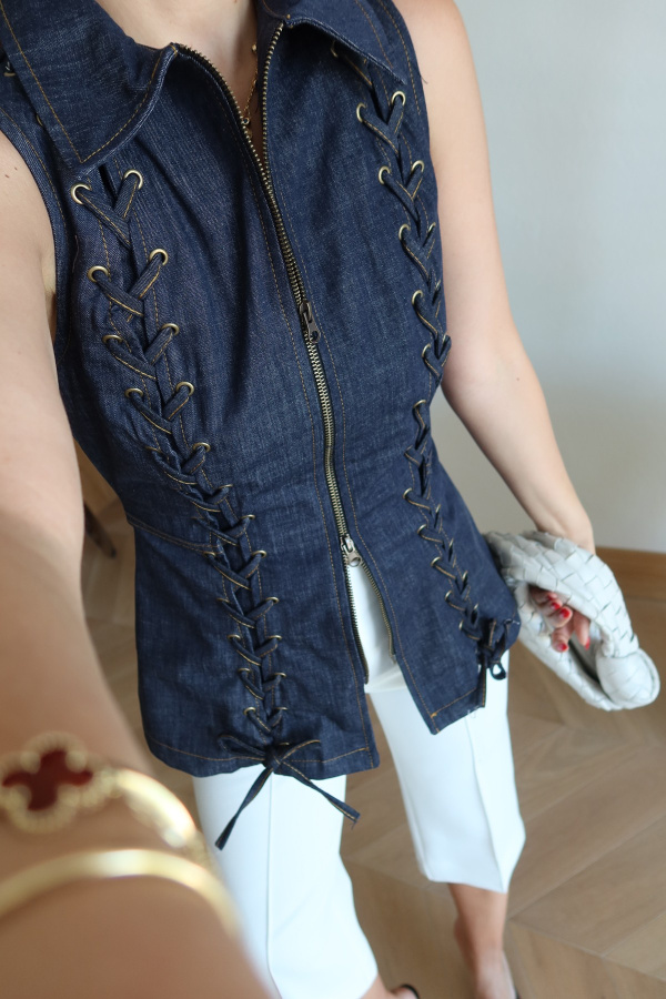 Korsajlı Denim Gömlek