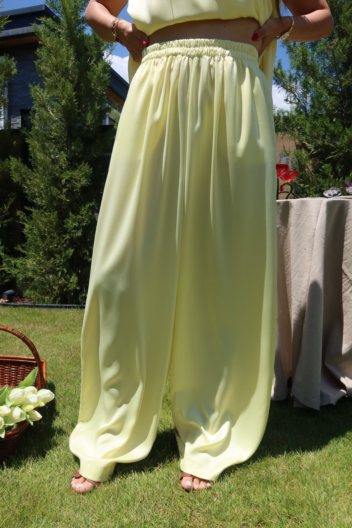 Straplez Bluz Pantolon Takım