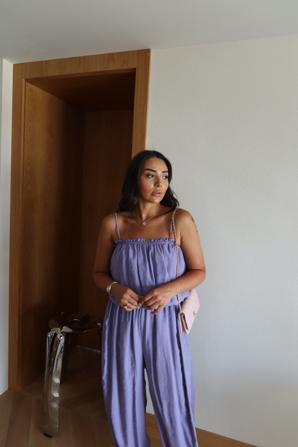 Straplez Balon Bluz Pantolon Takım