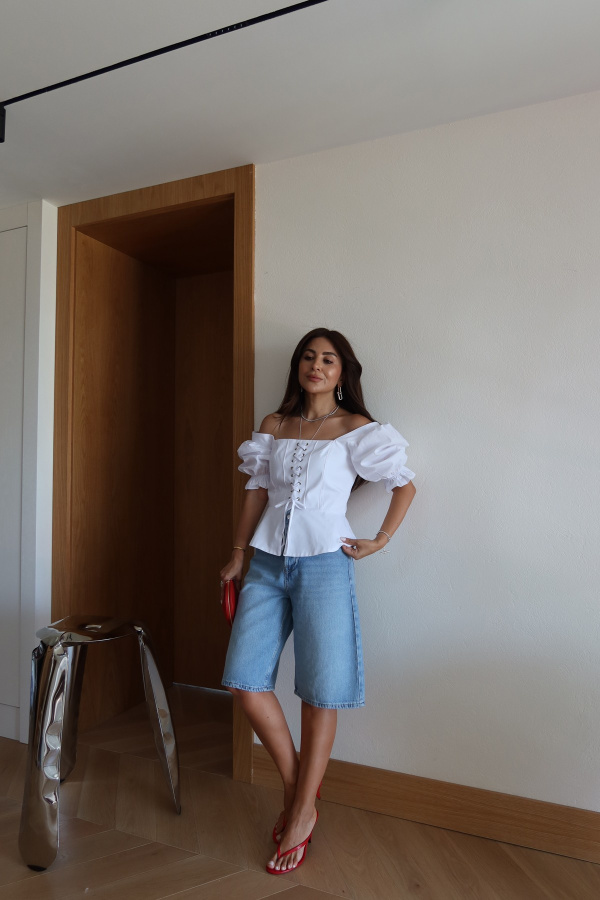 Yumuşak Dokulu Denim Bermuda Şort