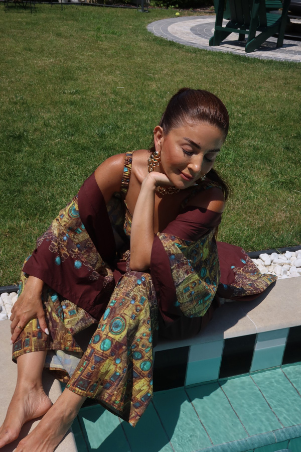 Desenli Kimono Üçlü Takım