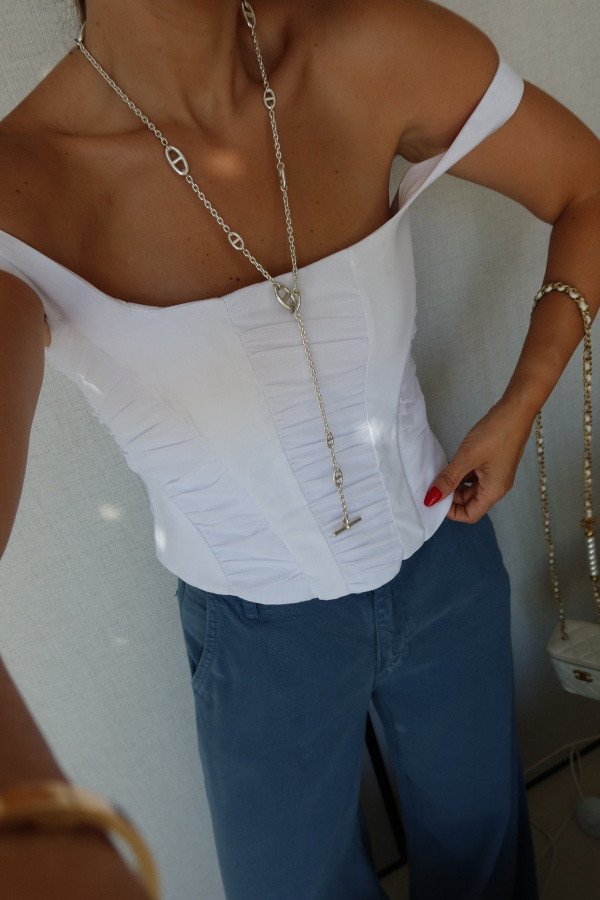 Tül Garnili Crop