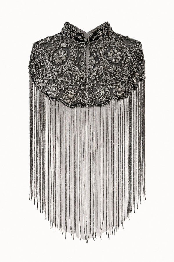 Premium Yuvarlak ve Oval Taşlı Pelerin