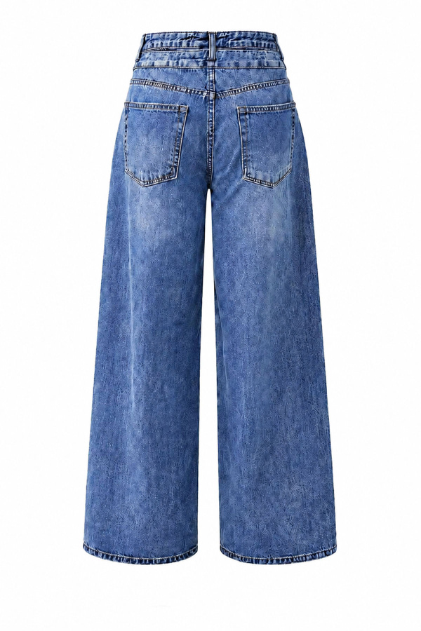 Çift Düğmeli Wideleg Jean