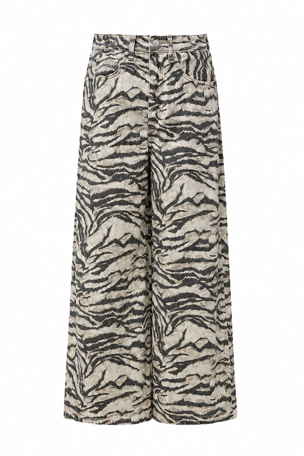 Zebra Desen Wideleg Jean