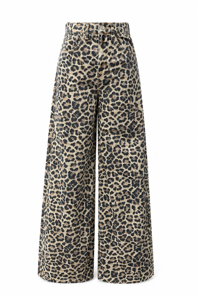 Leopar Desen Wideleg Jean