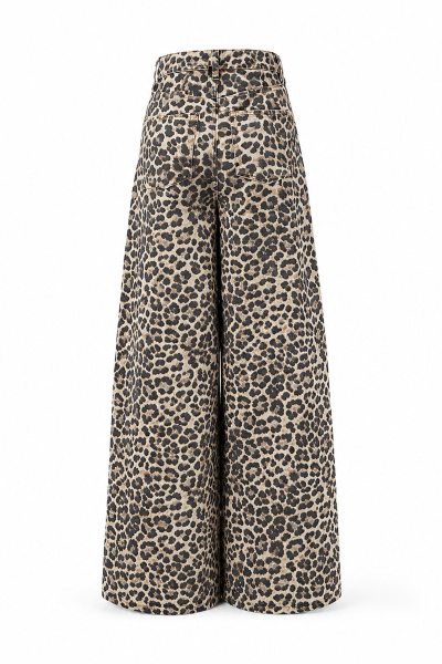 Leopar Desen Wideleg Jean