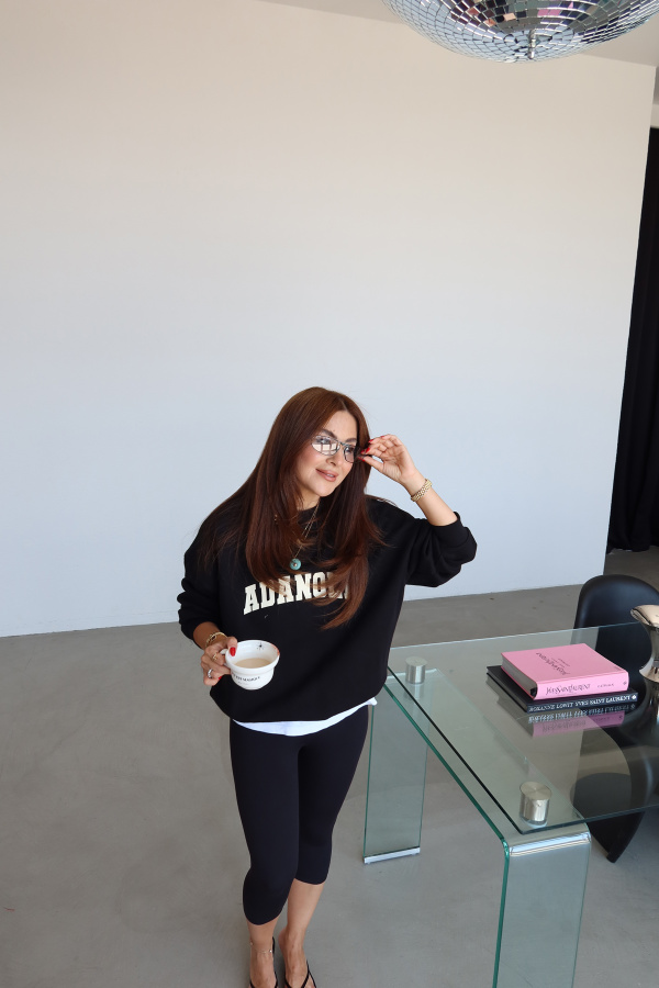 Bisiklet Yaka Oversize Sweat