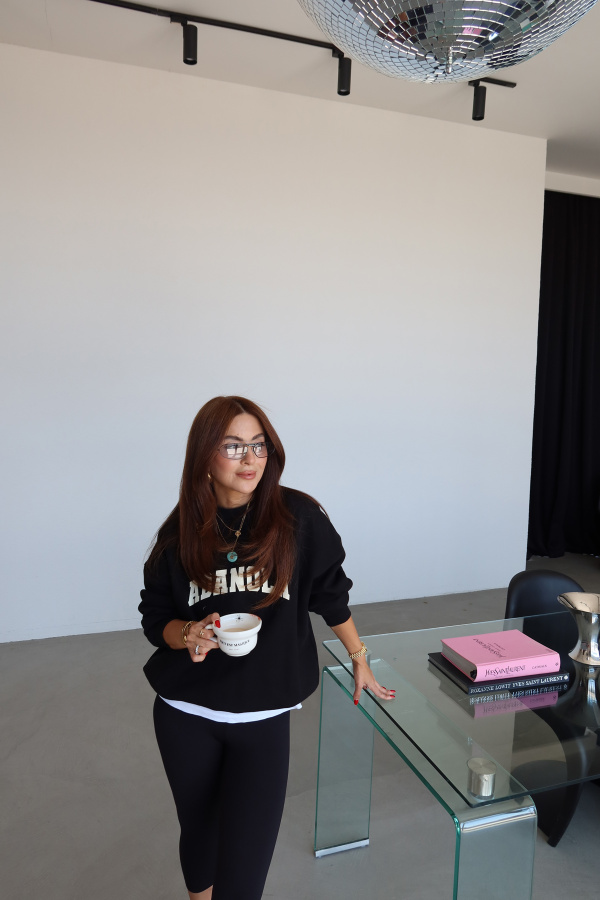 Bisiklet Yaka Oversize Sweat