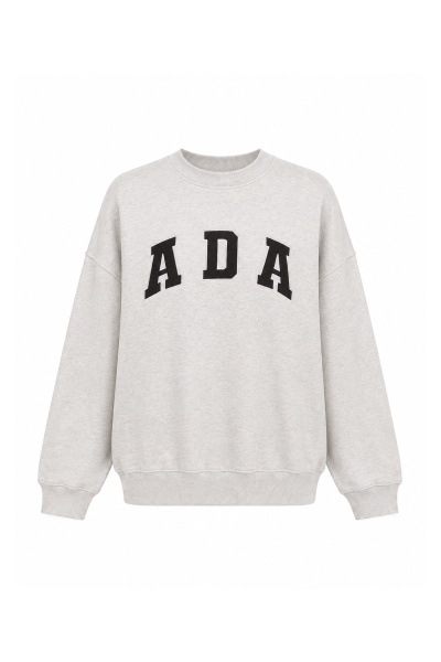 Bisiklet Yaka Yazı Baskılı Oversize Sweat