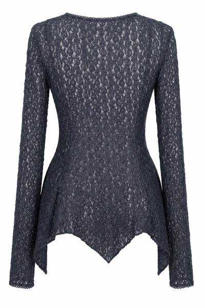 Düğmeli Peplum Dantel Hırka
