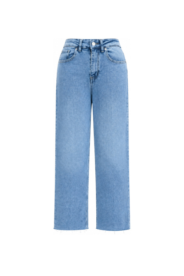 Paçası Kesik Likralı Jean