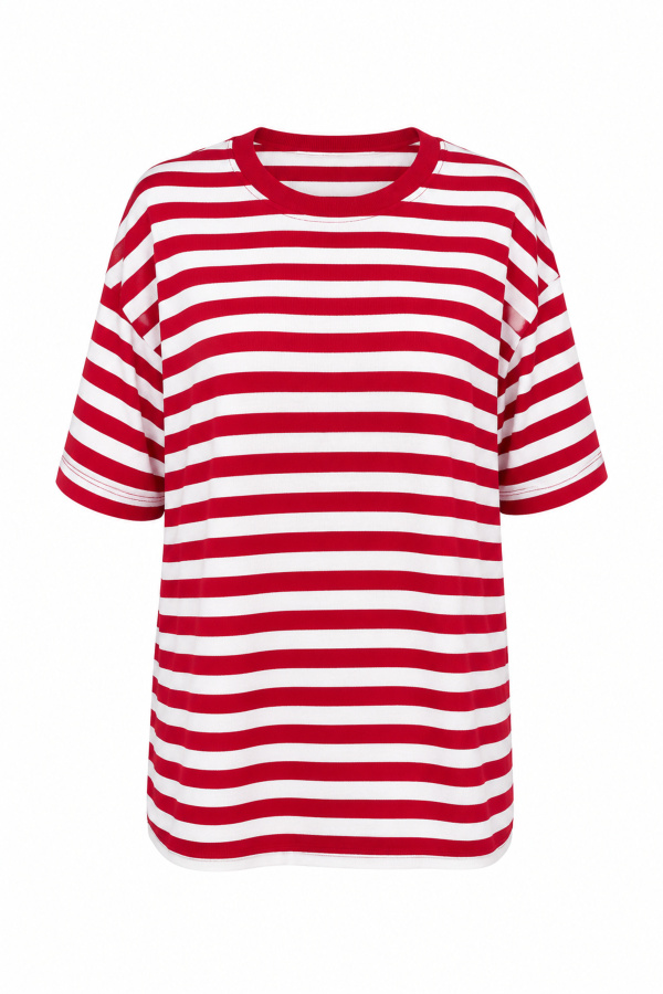 Çizgili Oversize Tişört