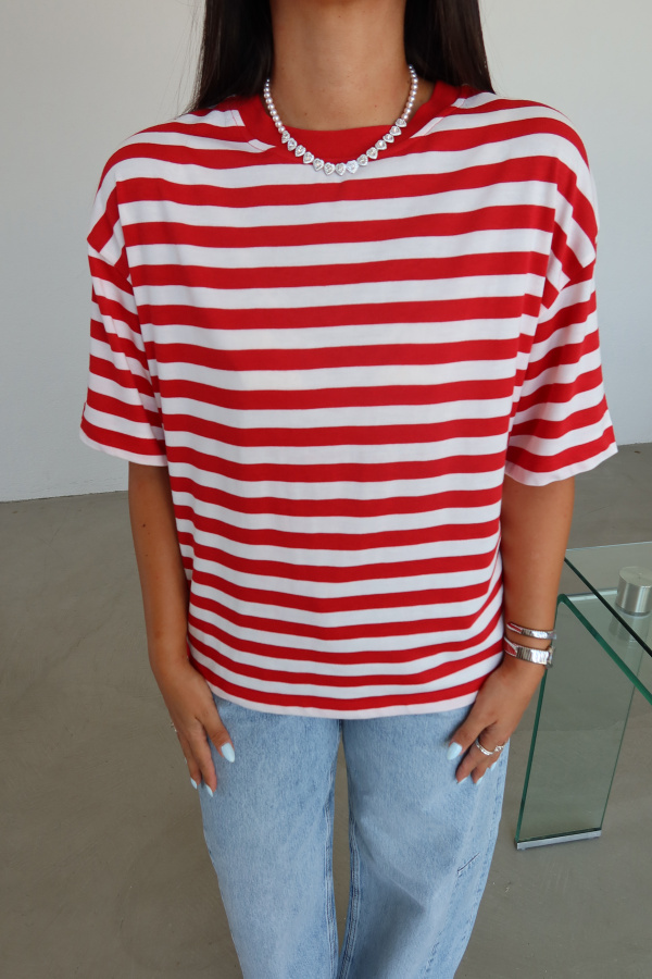 Çizgili Oversize Tişört