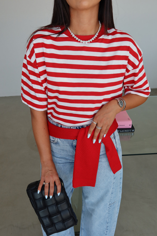 Çizgili Oversize Tişört
