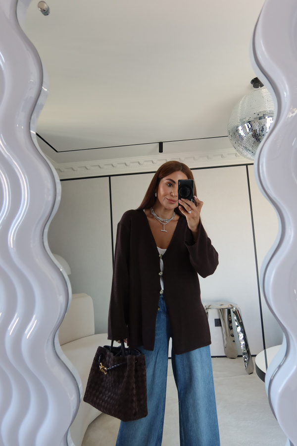 V Yaka Oversize Hırka