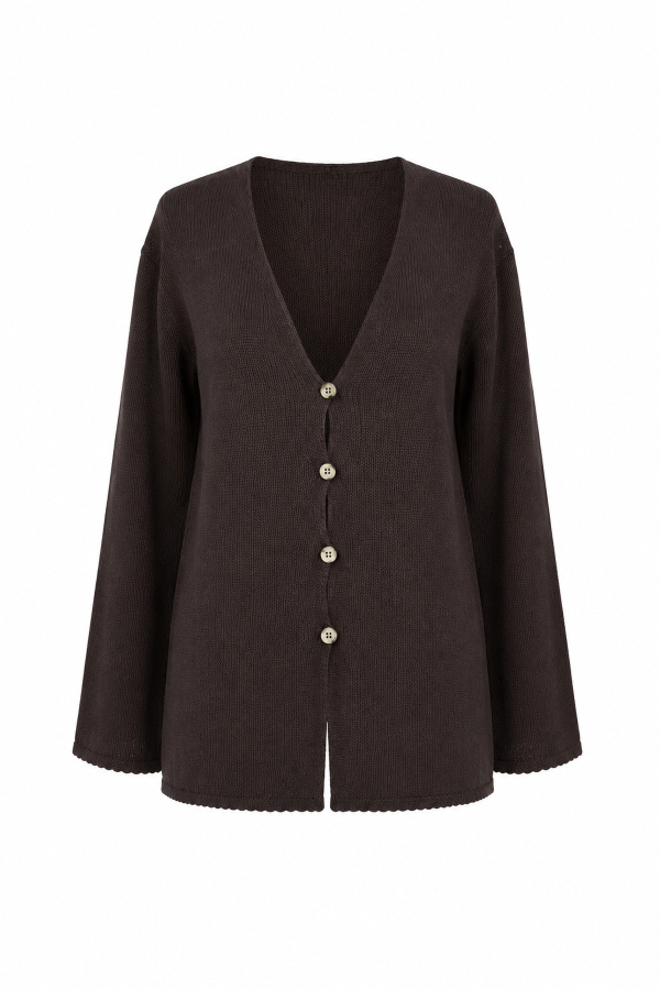 V Yaka Oversize Hırka