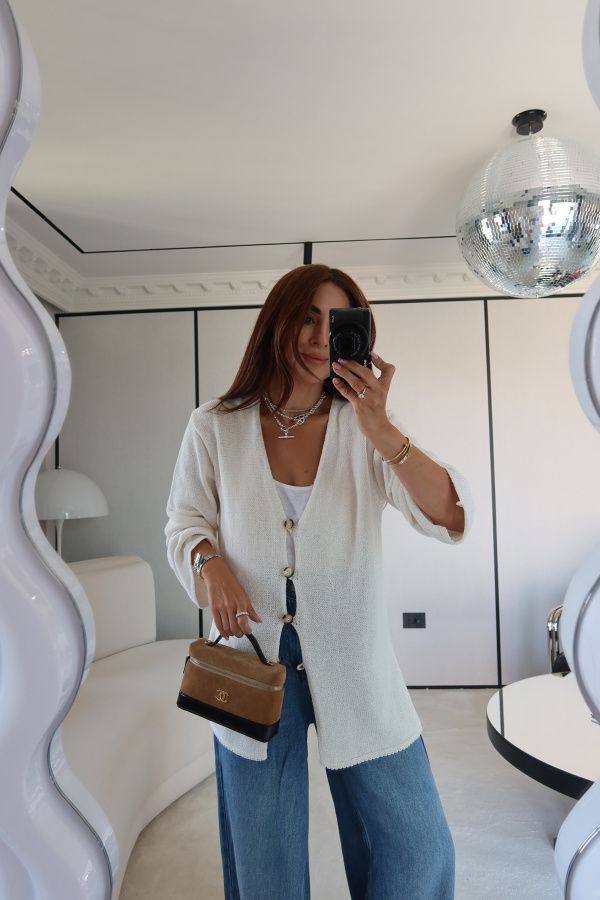 V Yaka Oversize Hırka