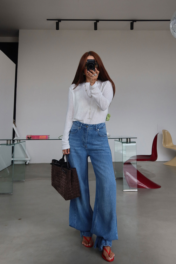Paçası Ayarlanabilir Wideleg Jean