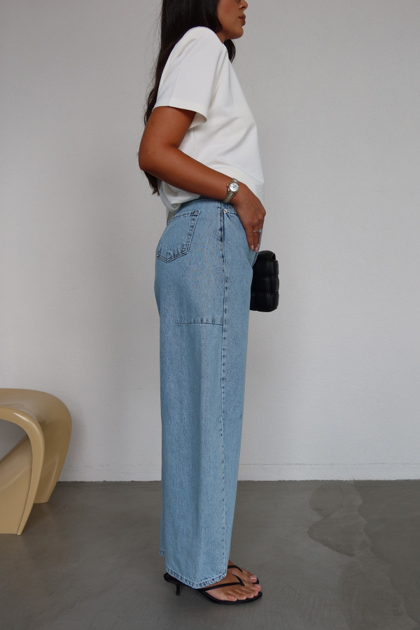 Dikiş Detaylı Yıkamalı Jean