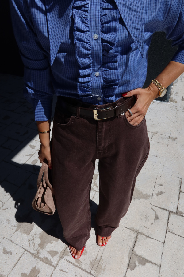 Paçası Kesik Balon Jean