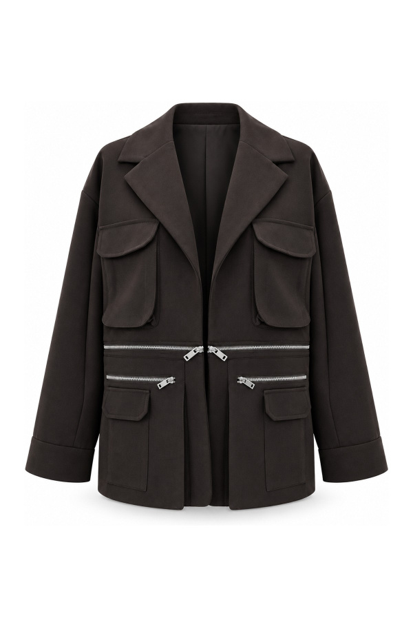 Fermuar Detaylı Ceket Pantolon Takım