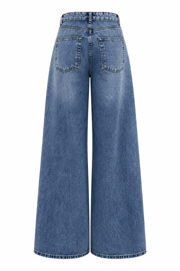 Beli Katlamalı Wideleg Jean