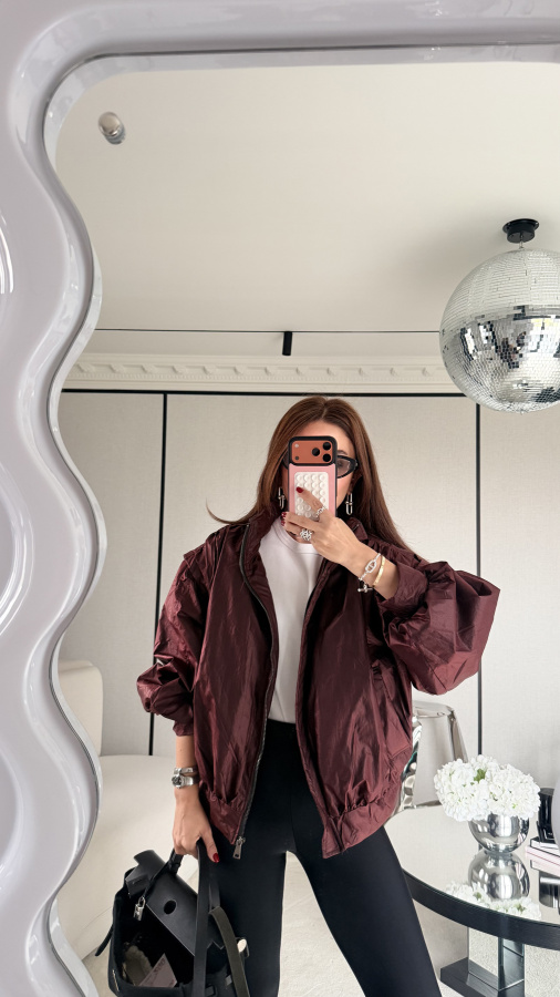 Dik Yaka Vintage Bomber Ceket