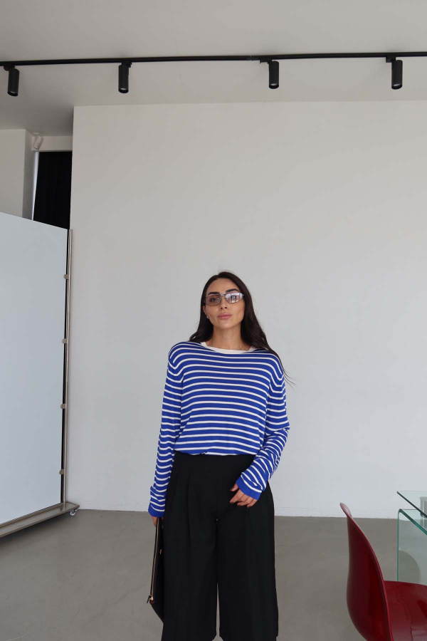 Çizgili Oversize Basic Triko