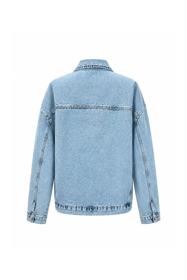 Belden Bağlamalı Yıkamalı Denim Ceket