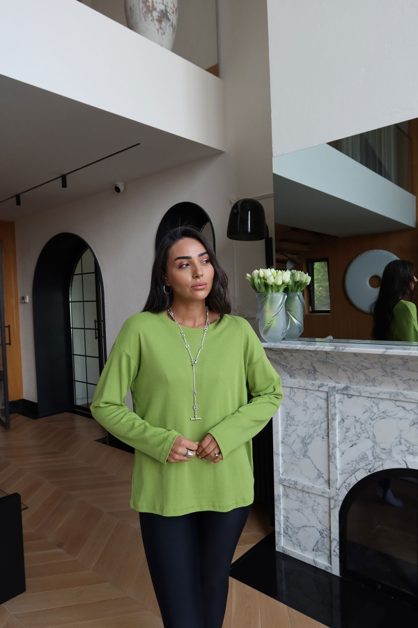 Uzun Kollu Oversize Basic Sweat