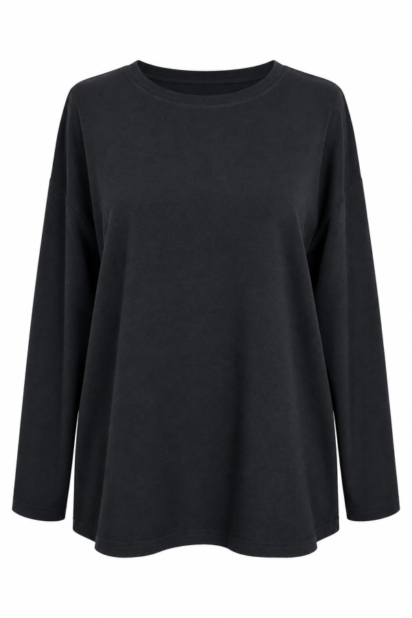 Uzun Kollu Oversize Basic Sweat
