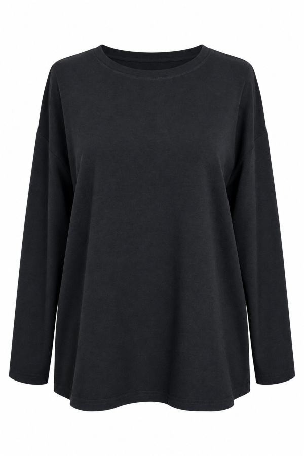 Uzun Kollu Oversize Basic Sweat