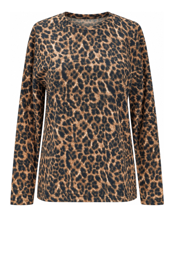 Bisiklet Yaka Leopar Sweat