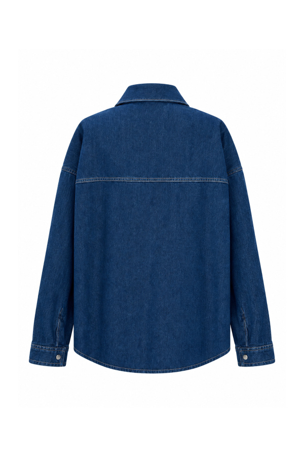 Çift Cepli Basic Denim Gömlek