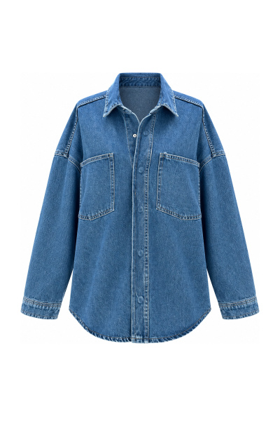 Çift Cepli Basic Denim Gömlek