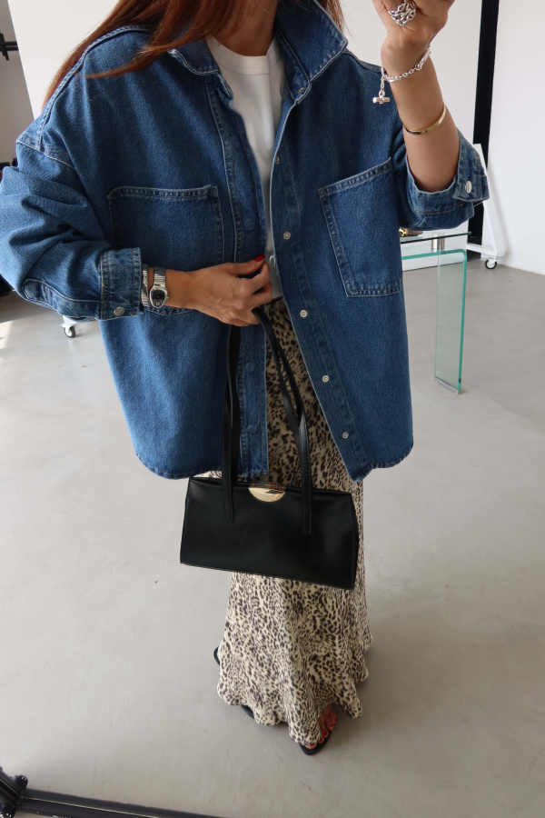Çift Cepli Basic Denim Gömlek