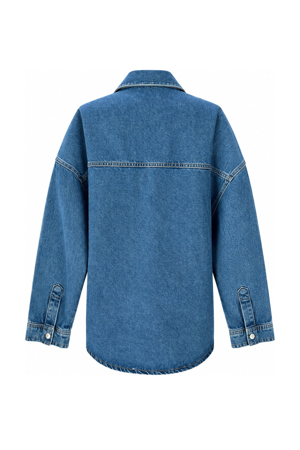 Çift Cepli Basic Denim Gömlek