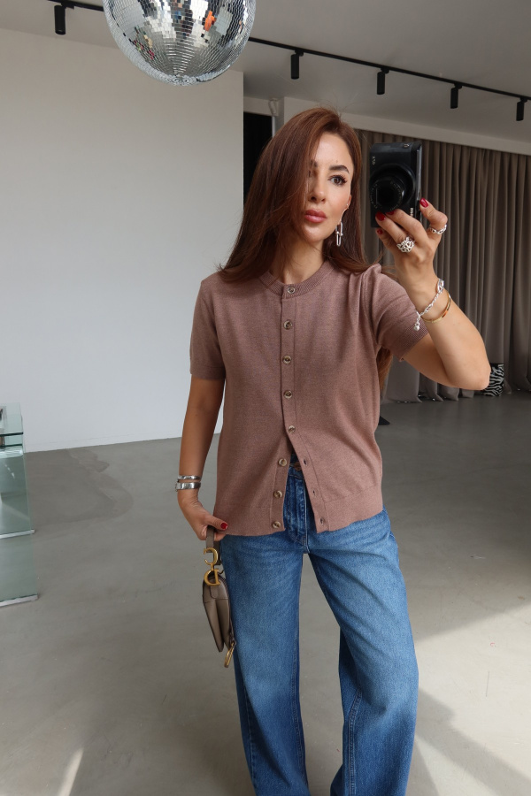 Kısa Kollu Basic Triko Hırka