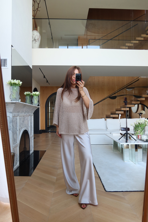 Beli Lastikli Saten Pantolon