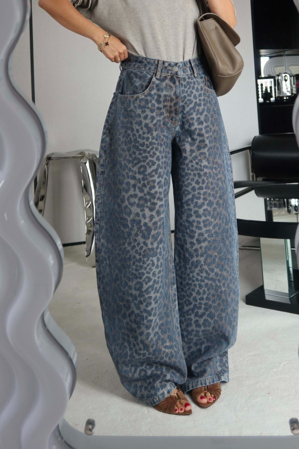 Leopar Desen Balon Fit Jean