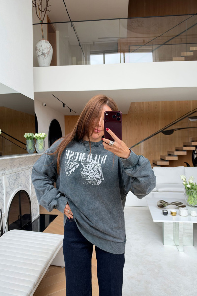 Wild Muse Yazı Baskılı Batik Sweat