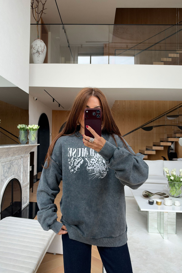 Wild Muse Yazı Baskılı Batik Sweat